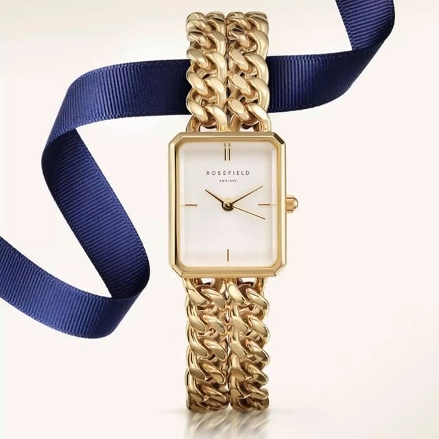 Montre dorée idée cadeau emballage ruban - Bijouterie Degeye Belgique