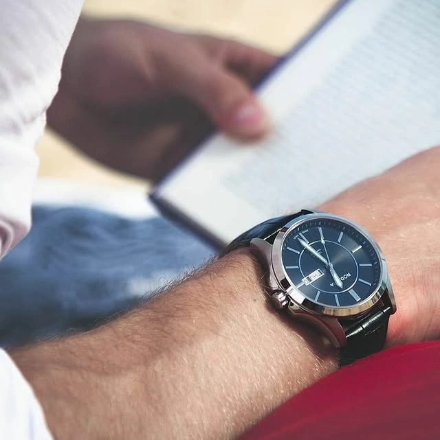 Montre homme cadran bleu style décontracté - Horloger Degeye Braine-l'Alleud